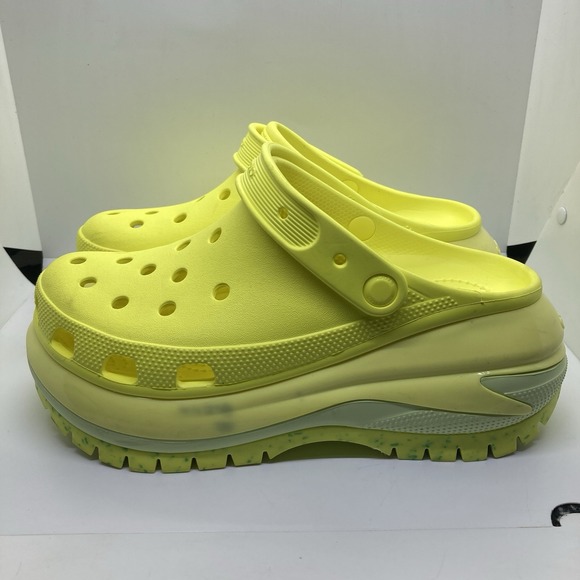 CROCS Other - Crocs Classic Mega Crush Clog Womens 10 Platform SlipOn Sandal Yellow Mens 8